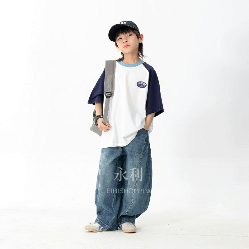 韓国風子供服 薄手 デニムパンツ キッズ ベビー 子供 キッズ服 男の子 ボーイズ パンツ ズボン ロング丈 長ズボン ゆったり ロングパンツ 無地 デニム ジーパン ジーンズ ポケット キッズパンツ キッズデニム ゆったり 春 夏 秋 シンプル おしゃれ カジュアル 通学 お出かけ 2
