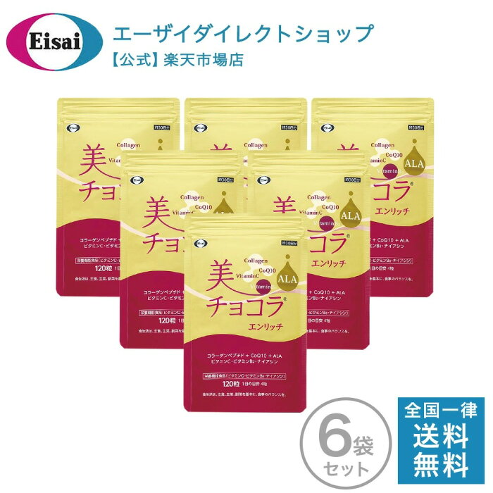 【モール特別価格】美チョコラエンリッチ 30日×6個 エイジングケアサプリ 120粒 サプリメント 栄養機能食品（ビタミンC・ビタミンB2・ナイアシン） ALA