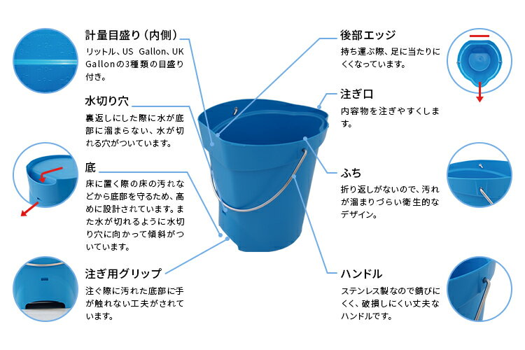 ヴァイカン ハイジーンバケット（6L）5688 ホワイト (56885) (※カバーは別売) バケツ 2