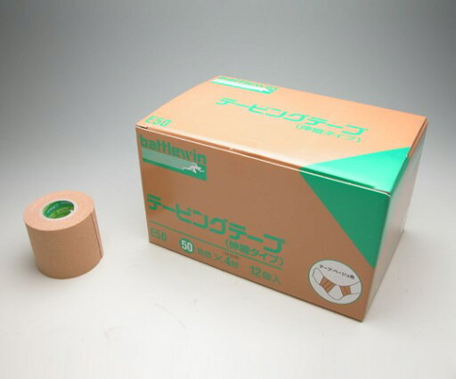ニチバン テーピングテープ 伸縮 50mm×4m 12巻入 E-50 (0-8030-02) ニチバン テーピングテープ 伸縮 50mm×4m 12巻入 E-50 (0-8030-02)