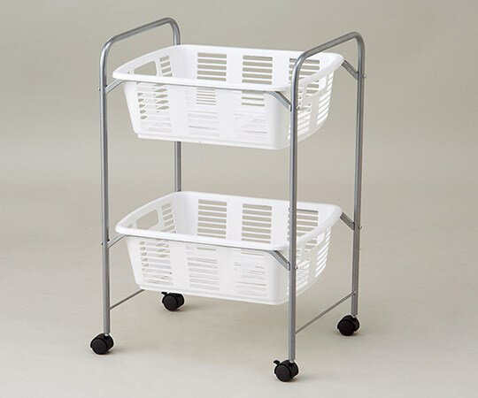 アズワン ナビス 脱衣カゴワゴン・ラック2段式 ホワイト キャスター有 YBW-2C (8-5958-02)