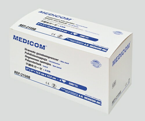 メディコム 不織布ガーゼ 2108B 12.5×12.5cm（展開サイズ25×25cm） 200枚入 (8-6604-06)