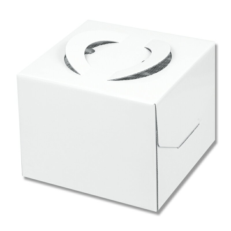 HEIKO ケーキ箱 キャリーデコ 5号150トレー付 ホワイト (横190×縦190×高150mm) 1枚入 004246820　シモジマ
