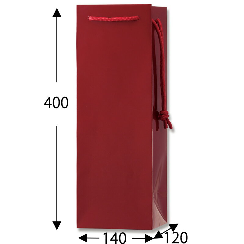 HEIKO 紙袋 ブライトバッグ ワインLL エンジ 10枚入 ワインバッグ ワイン袋 ボトル袋 おしゃれ 006459128