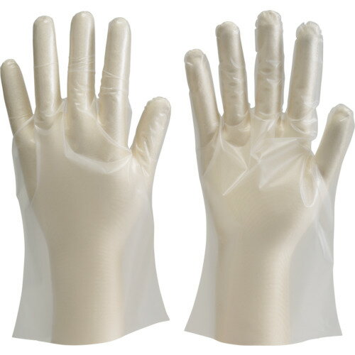 TRUSCO ポリエチレン製使い捨て手袋 粉なし Lサイズ 100枚入 食品衛生法適合 DPM-1833-L