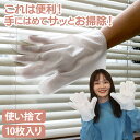 お掃除グローブ 10枚 5本指タイプ 使い捨て 不織布 手袋 ミトン エンボス加工 大掃除 ラク エアコン 扇風機 車内掃除 ブラインド ホコリ サッシ すきま