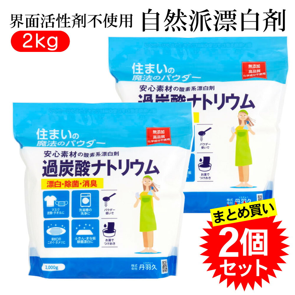 【2個セット】丹羽久 住まいの魔法のパウダー 過炭酸ナトリウム 酸素系漂白剤 2kg 自然派 やさしい お子様 洗濯槽クリーナー 除菌 マスク