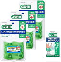 GUM(ガム) デンタルフロスピック Y字型 糸付きようじ 歯間ケア 30本入×3個パック+おまけ付き