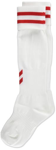 [ヒュンメル] ロングソックス ジュニアゲームストッキング キッズ ホワイト×レッド (1020) 19-21