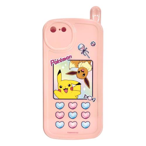 グルマンディーズ ポケットモンスター iPhoneSE (第3世代/第2世代) / 8 / 7 (4.7インチ) 対応 レトロガラケー風ケース ピカチュウ＆イーブイ POKE-886A