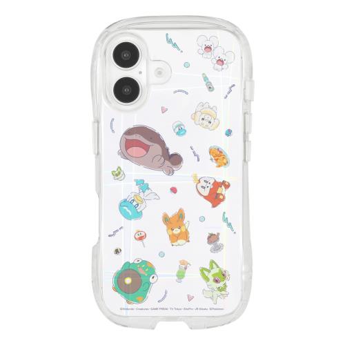 グルマンディーズ ポケットモンスター iPhone16 対応 クリスタルクリアケース パルデア地方 POKE-941F