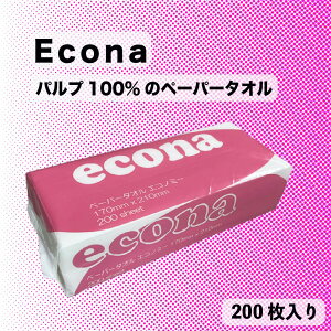 【法人様限定】 ペーパータオル エコナ 200枚入 48パック 小判 エコノミー 大容量 業務用 まとめ買い 箱買い ケース 掃除 清掃 調理 飲食 お手拭き econa