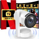 【2025年新機種・最新Android TV 搭載】プロジェクター本体 スマホ 小型 家庭用照明 自動台形補正 Android 13 1080p 軽量高輝度 1200lm 高画質 300 Utal 液晶 LED天井投影機 230°角度 WIFI6 BT5.2 リモコン モバイルホームシアター 無線接続 PSE認証済