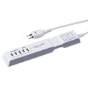 オーム電機 電源タップ モバイル充電 AC2個口+USB5個口 1.5m HS-T215UD3-W 00-1258(2)