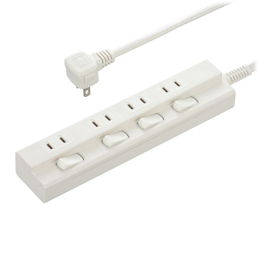 オーム電機 節電タップ4個口 1m HS-TP41EDLP22 00-1599