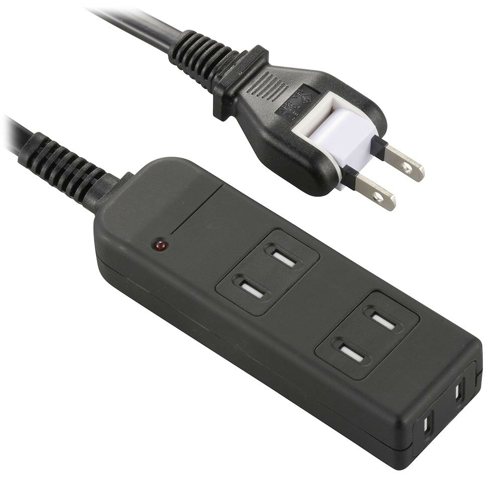 オーム電機 安全タップ雷ガード 3個口1m ブラック HS-TK31SFK-22 00-1617