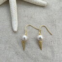 送料無料 コットン パール × 三角 トライアングル ピアス イヤリング 樹脂 レディース 女性用 ハンドメイド アクセサリー 可愛い お洒落 シンプル ギフト...