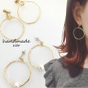 コットンパール 送料無料 ピアス イヤリング フープ レディース 女性用 ハンドメイド アクセサリー 可愛い お洒落 軽い シンプル メタル