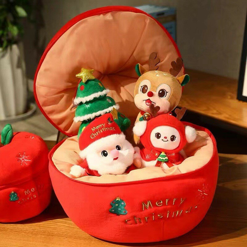 Rakuten - 【Wサプライズギフト】カピバラ ぬいぐるみ クリスマス りんご 収納 抱き枕 プレゼント 置物 ディスプレイ 全7種類