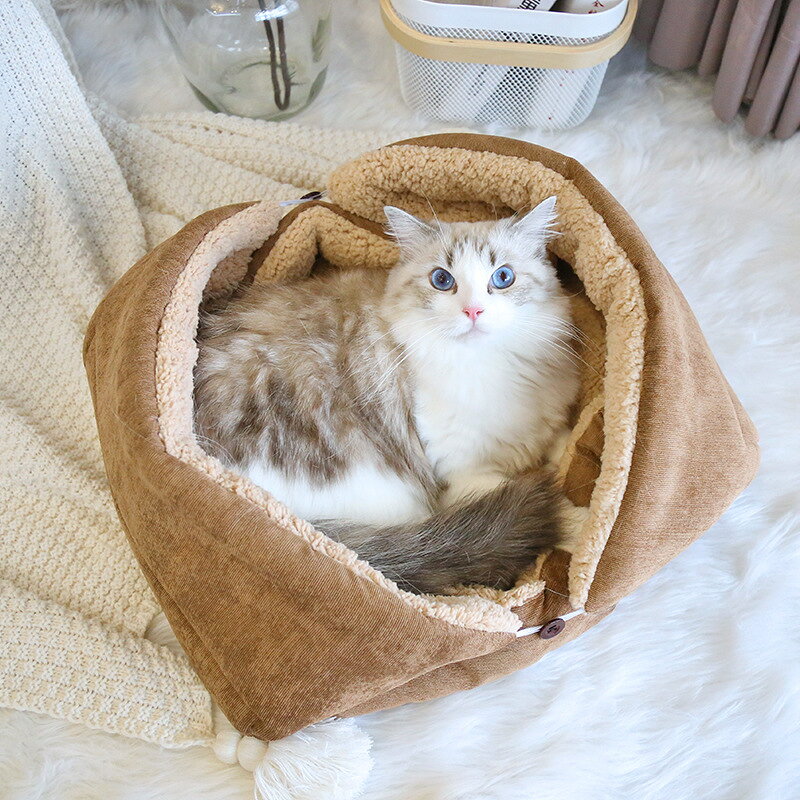 【4Wayマルチ機能】ペット ベッド 折りたたみ ボア素材 冬 暖かい 猫 寝床 犬 マッ...