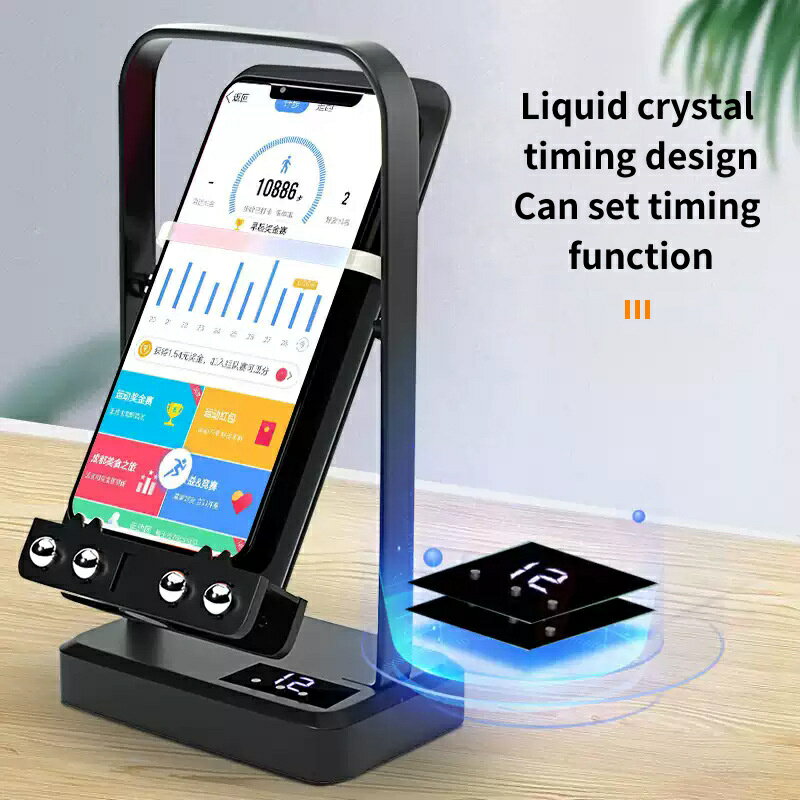 スマホ振り子 充電機能付き 自動歩数カウント たまご孵化装置 2台同時使用可 1200mAhバッテリー内蔵 静音設計 タイマー機能搭載 ポケGO ドラクエウォー...