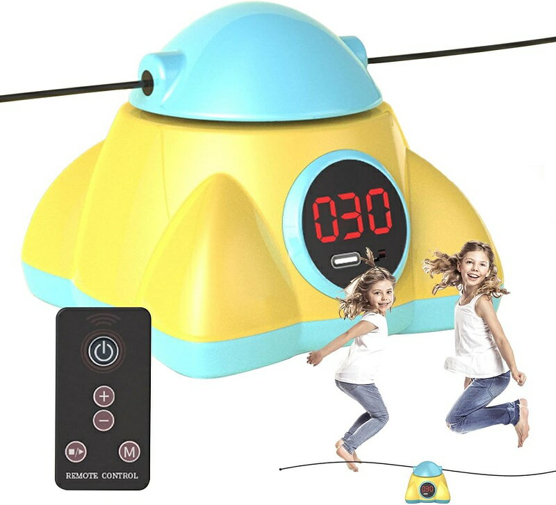 縄跳び 小学生 大人用 縄跳び機 自動回転 自動カウント トレーニング用 親子活動 暇つぶし ストレス解消 usb 家庭用 子供 室内 幼児 多機能 お誕生日 贈り物 リモコン付き