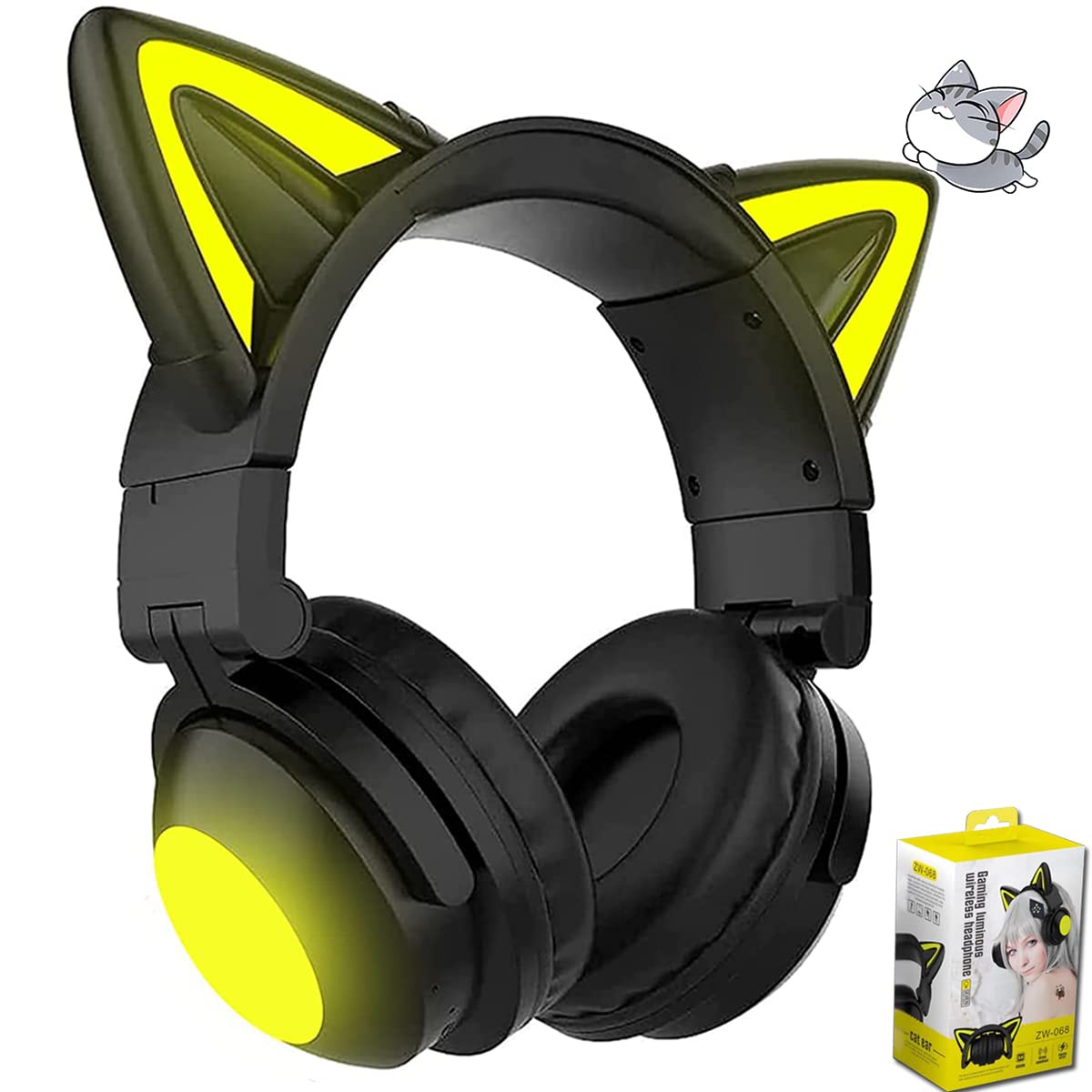 ヘッドホン Bluetooth5.0 猫耳ヘッドホン 猫耳イヤホン 可愛い ゲーミングヘッドセット 