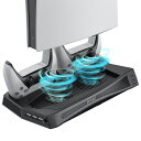 PS5 スタンド DE/HUD兼用 ps5 充電スタンド ps5 コントローラー 充電 冷却ファン2基 コントローラー充電ドック 2台同時充電 USBハブ3ポート PlayStation5従来モデルとデジタルバージョン 両対応 プレイステーション5周辺機器 日本語取扱説明書