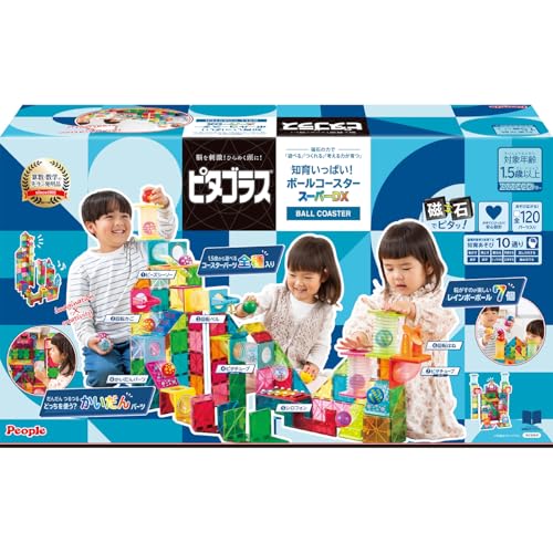 乐天商城 - ピープル ピタゴラス 知育いっぱいボールコースタースーパーDX 磁石の力で 遊べる つくれる ひらめきが育つ PGS-154