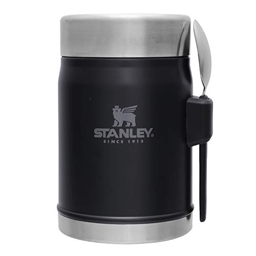 廃盤STANLEY(スタンレー) クラシック真空フードジャー 0.41L マットブラック ランチジャー スープジャー 弁当箱 保温 スプーン付き