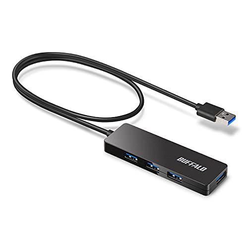 バッファロー USB ハブ USB3.0 スリム設計 4ポート 60cm バスパワー 軽量 Windows Mac PS4 PS5 Chrome