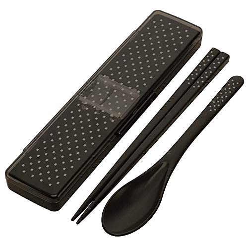 乐天商城 - スケーター (skater) コンビセット ブラック ドット 箸 21cm スプーン 食洗機対応 男性用 CCS45SA