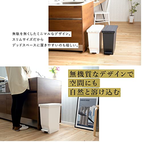 アスベル フタ付きゴミ箱 キッチン 45L エバンMP密閉ペダル しっかり密閉 黒 ニオイ漏れ防ぐ A6302 [2]