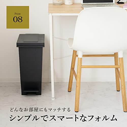 アスベル フタ付きゴミ箱 キッチン 45L エバンMP密閉ペダル しっかり密閉 黒 ニオイ漏れ防ぐ A6302 [3]