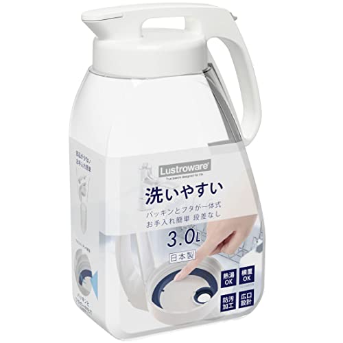 岩崎工業 冷水筒 3.0L シームレスピッチャー K-1287 W 熱湯可 日本製 ホワイト