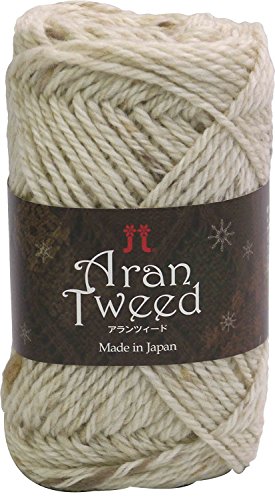ハマナカ アランツィード 毛糸 並太 Col.1 クリーム 系 40g 約82m 2147
