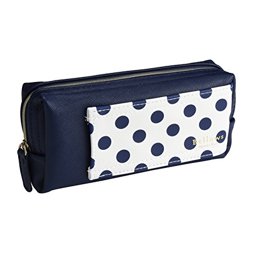 [Concise] コンサイス ペンケース ベロウズ 134176 ドットネイビー