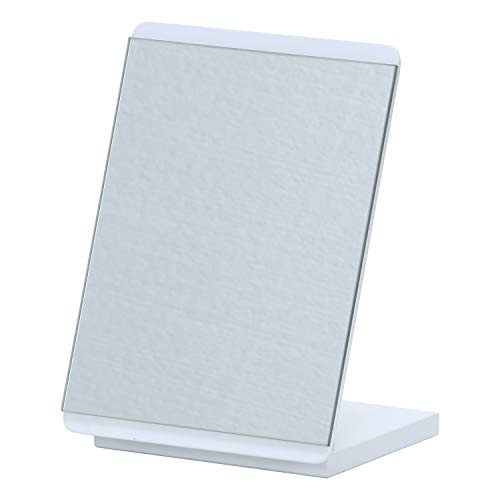 不二貿易(Fujiboeki) ミラー ホワイト 幅16×高さ22cm カラーミラー 卓上 ロセット 14426