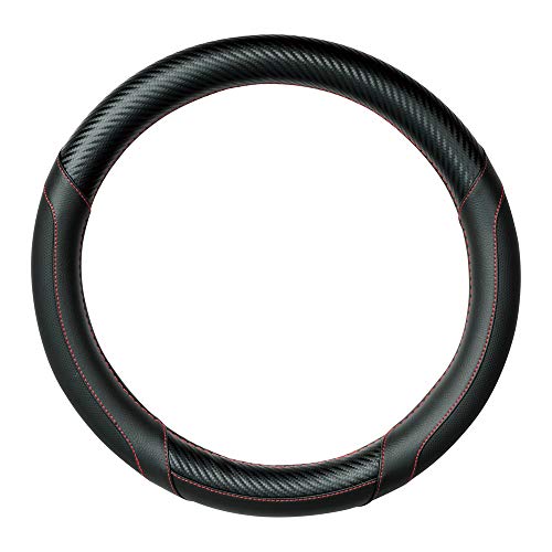 ボンフォーム(BONFORM) ハンドルカバー ユニゾンカーボン 軽/普通車 ステアリングカバー S:36.5~37.9cm レッド 6734-