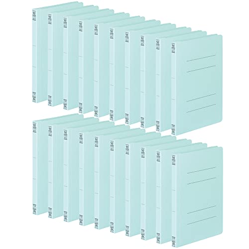 コクヨ(KOKUYO) ファイル フラットファイル 紙表紙 樹脂製とじ具 2穴 A5 縦 青 20冊セット フ-V12BX20