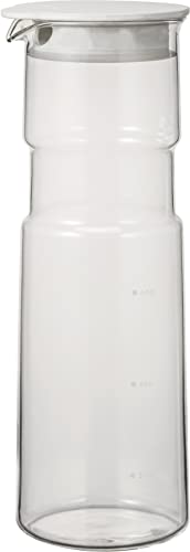 ハリオ 水筒 HARIO(ハリオ) 日本製 冷水筒 耐熱ガラス製 フリーポット・ホールド 1000ml ホワイト 6FP-10-W