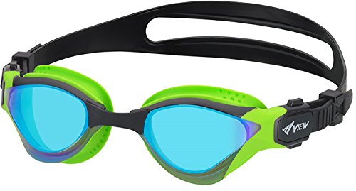 [ビュー] スイミングゴーグル DELFINA 日本製 アウトドア トライアスロン用 ミラータイプ レーシングゴーグル クッション付 Fina承