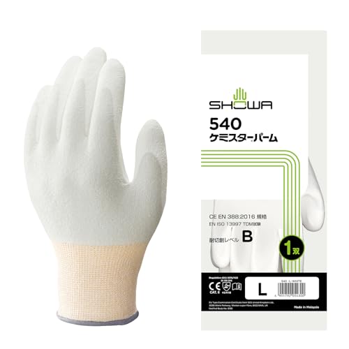 ショーワグローブ 耐切創No540ケミスターパーム ホワイト Lサイズ 1双