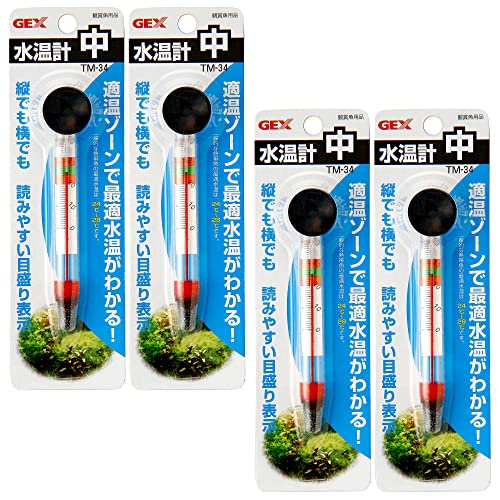 ジェックス GEX 水温計 中 TM-34×4個セット
