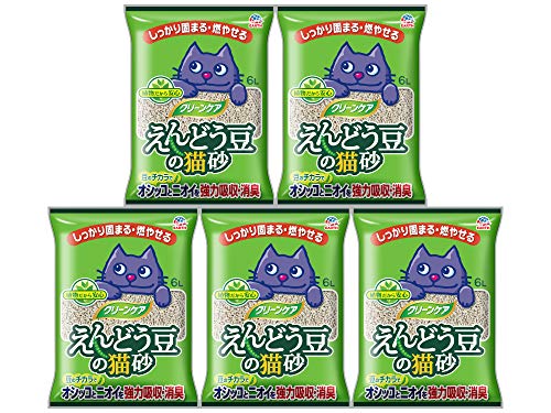 JOYPET(ジョイペット) クリーンケア えんどう豆の猫砂 6L×5個 (ケース販売)