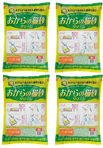 常陸化工 おからの猫砂グリーン6L×4個 (ケース販売)