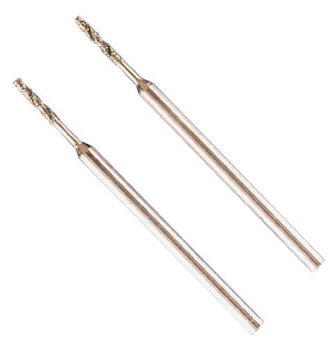 ・ 直径1.0mm 28576・・Size:直径1.0mm・ドリルサイズ:直径1.0mm・粒度:#180・軸径:2.35mm・内容量:2本・許容最高回転数:20000回転/分以下仕様 軸径：2.35mm 粒度：#180 ドリルサイズ：φ1.0mm 用途 ガラス・セトモノなどの穴あけに