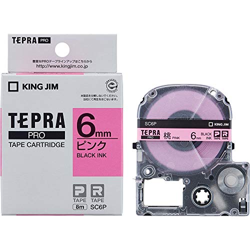 キングジム テープカートリッジ テプラPRO SC6P 6mm ピンク(3.0)