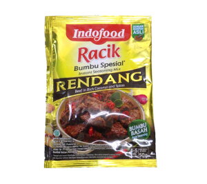 【送料無料】Indofood ルンダン(RENDANG)の素。Racik ! 1袋50g, チリとココナッツ seasoning