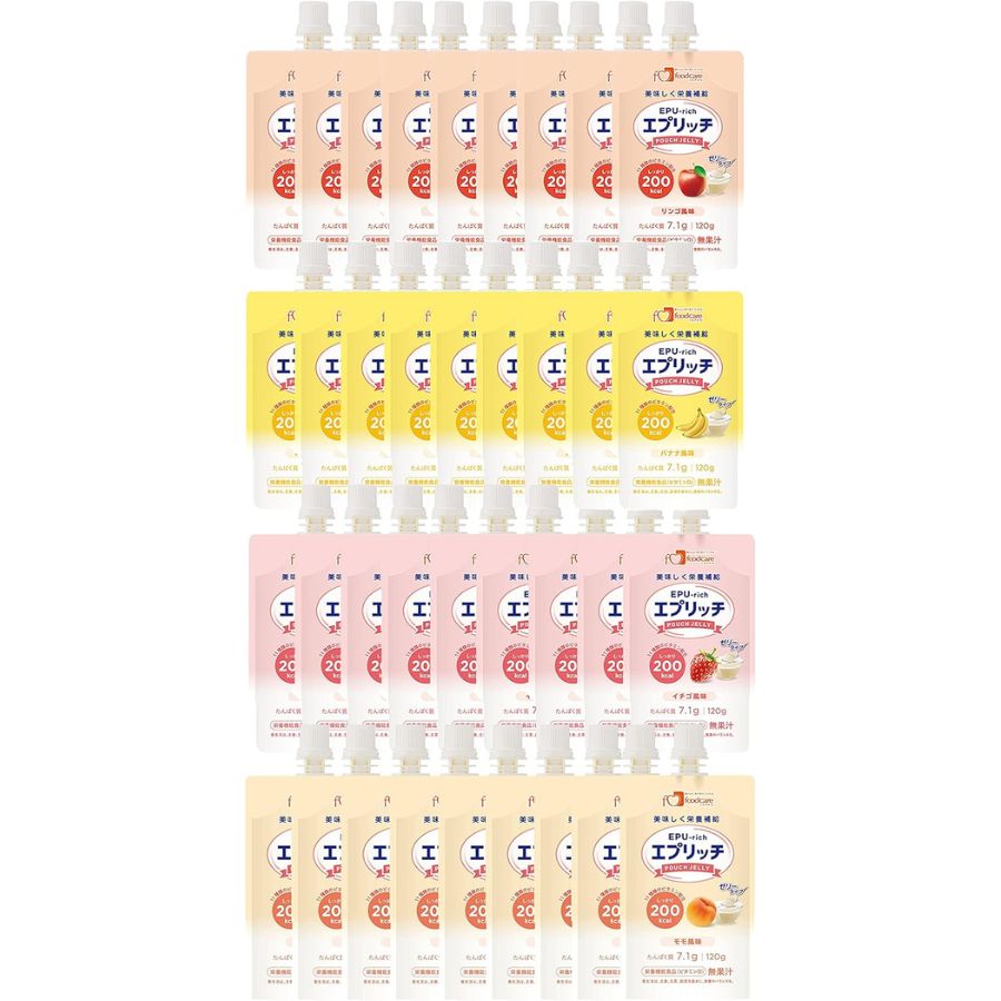 エプリッチパウチゼリー 詰め合わせ4種各9本 120g×36